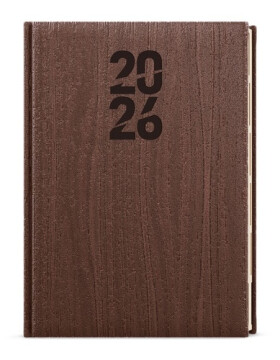 Týdenní diář 2026 Oskar Wood A5 hnědá