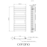 CERANO - Koupelnový radiátor Claude - boční připojení - 480 W - bílá lesklá - 1000x500 mm CER-393072