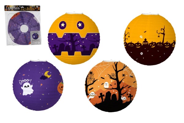 Lampion koule Halloween papírový, průměr 30 cm - mix motivů