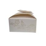 Dortisimo Svatební krabička na výslužku bílá s perleťovým vzorem Motýl (7,4 x 7,4 x 3,6 cm)