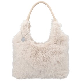 Módní dámská plyšová kabelka do ruky Viorica, krémová