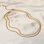 ELENYS Duo – pozlacený náhrdelník 18K žluté zlato Délka náhrdelníku: 40 a 44 cm (+ 5 cm prodloužení)