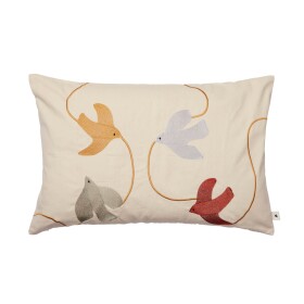 Ferm Living Povlak na polštář s výšivkou Swif Bird 40 × 60 cm, multi barva, textil