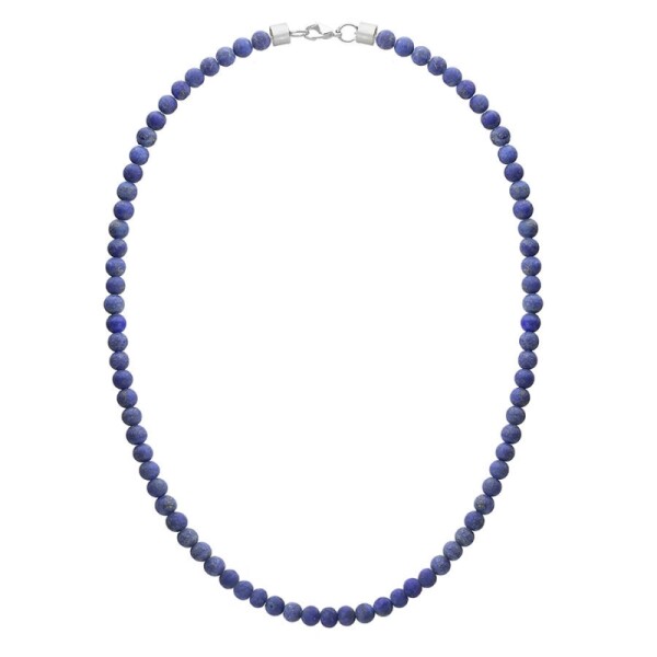 Pánský korálkový náhrdelník Fernando - 6 mm lapis lazuli, Modrá 65 cm