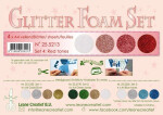 LEANE Speciální pěnová guma na výrobu květin A4 Glitter červené tóny ks