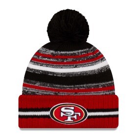 New Era Pánská zimní čepice San Francisco 49ers NFL Official 2021 Sideline Sport Knit