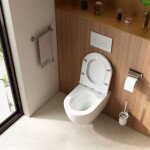 Kielle - Oudee Závěsné WC se sedátkem SoftClose, Rimless Vortex+, bílá 30102006