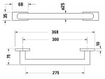 DURAVIT - Karree Madlo, délka 37 cm, chrom 0099631000
