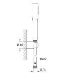 GROHE - Vitalio Get Stick Set sprchové hlavice, držáku a hadice, chrom 27459000