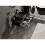 MEXEN/S - Orio koupelnová skříňka pod umyvadlo 80 cm s deskou, 1 šuplík, černá lesk 91A10-08023-1-BFC70