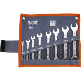 Klíče ploché otevřené oboustranné Crv 8 ks 6-22 mm Extol Premium 6119