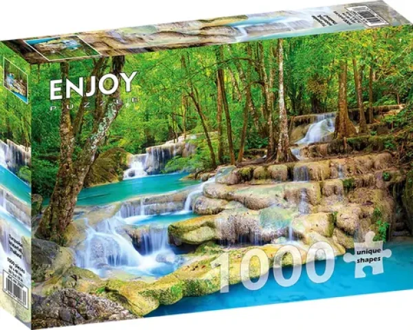 ENJOY Puzzle Tyrkysový vodopád, Thajsko