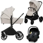 LIONELO Kočárek kombinovaný Mika Plus 3v1 Beige Sand (LO-MIKA PLUS 3IN1 BEIGE SAND)