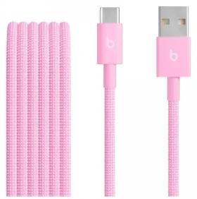 Beats kabel USB-A (M) - USB-C (M) 1,5 m růžová / opletený (MK8R4EE/A)