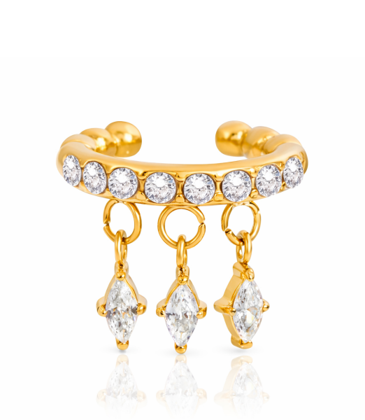 ELENYS Lumia – pozlacená ear cuff náušnice 18K žluté zlato