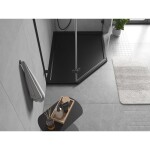 MEXEN - Flow pětiboká sprchová vanička slim pravá 100 x 80, černá mat 46P708010R