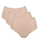 Dámské kalhotky GO Daily Cotton Highwaist 3P - BROWN - béžové 00LZ - SLOGGI NEW BEIGE XXL