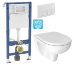 GEBERIT DuofixBasic s bílým tlačítkem DELTA50 + WC JIKA LYRA PLUS RIMLESS + SEDÁTKO DURAPLAST 458.103.00.2 50BI LY1