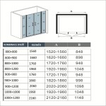 H K - Dvoukřídlé asymetrické sprchové dveře s pevnou stěnou MELODY B2 206x195, čiré sklo SE- MELODYB2206A