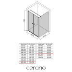 CERANO - Sprchový kout Antelo L - L/P - 6 mm - chrom, transparentní sklo - 150x80 - otočný CER-666787