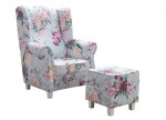 Křeslo As s taburetem Rose 3995/102 Provedení: Křeslo + taburet, Nožičky: Přírodní dub, látka: Rosa 3995/102