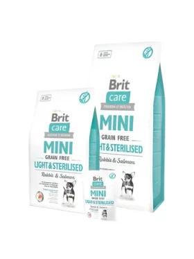 Brit Care Mini Grain Free Light Sterilised 400 g / Kompletní krmivo pro psy / Hypoalergenní / s nadváhou
