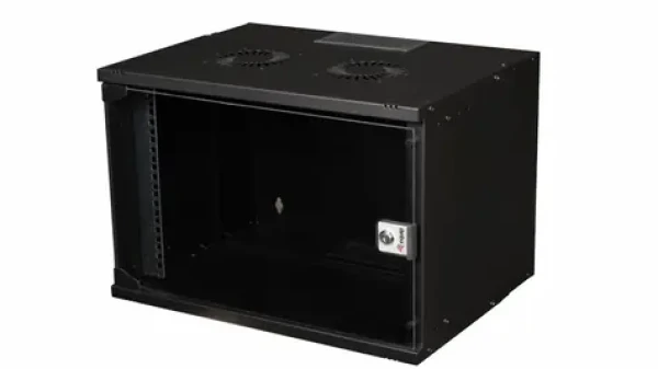 Equip 19" nástěnný rozvaděč ECO černá / Rozvaděč / 7U / 540x400 mm / skleněné dveře (EWM-07-5440-B)