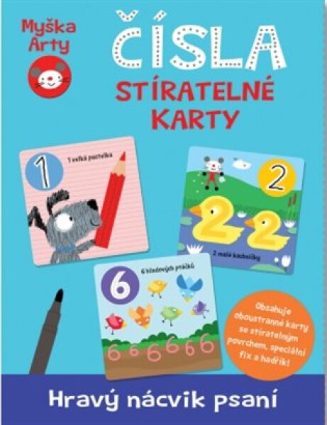 Myška Arty Čísla - stíratelné karty - Mandy Stanley
