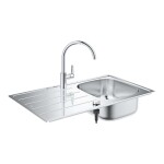 GROHE - Dřezy Set dřezu K200 a baterie BauEdge, kartáčovaná nerez/chrom 31562SD1