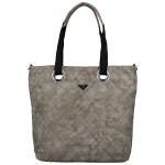 Trendy dámská koženková kabelka na rameno Priscila, šedá