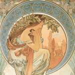 Nástěnný kalendář poznámkový 2027 Notique Alfons Mucha, 30 x 30 cm