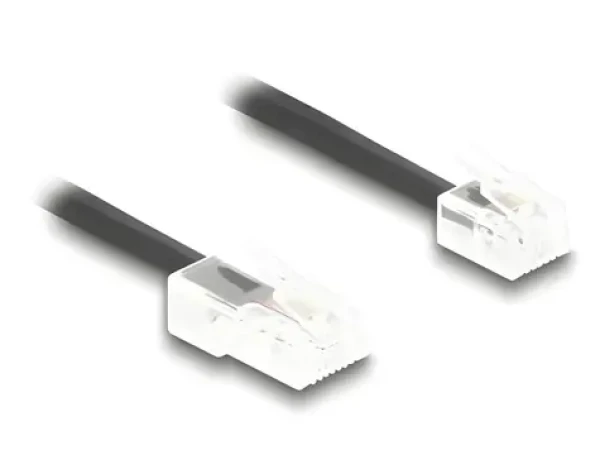 DeLock / Spirálový telefonní kabel / RJ11 - RJ45 / 2 m / černý (88479)