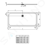 IDEAL STANDARD - Ultra Flat S Sprchová vanička 1700x700 mm, betonově šedá K8281FS