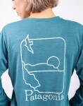 Tričko Patagonia W's L/S Cap Cool Daily Graphic Shirt - Waters Swelldrifter: Wetland Blue X-Dye