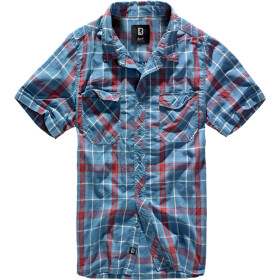 Brandit Košile Roadstar Shirt 1/2 červená | modrá M