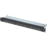 Intellinet 24-Port Cat6a Patchpanel geschirmt 1HE Kabeleinführung 90° abgewinkelt schwarz 24 portů patch panel 483 mm (1