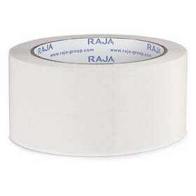 72 x PVC lepicí páska s firemním potiskem RAJA - standardní - 3 barevný potisk - bílá - 50mm x 66m