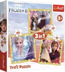 TREFL Puzzle 3v1 Frozen - Síla Anny a Elsy