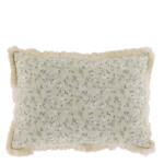 Chic Antique Povlak na polštář Aix Fringes/Flower Pattern 35 × 50 cm, zelená barva, textil