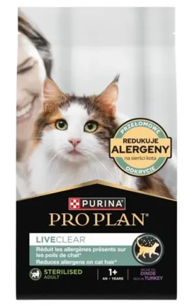 Purina Pro Plan Liveclear Sterilised Adult Krůtí 1.4 kg / Granule pro kočky / pro kastrované (7613287232564)