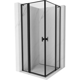 MEXEN/S - Mist L Duo sprchový kout dveře křídlové 110 x 110, černý okraj, černá 8A4L-110L-110P-70-70