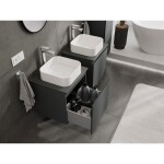 MEXEN/S - Orio koupelnová skříňka pod umyvadlo 50 cm s deskou, 1 šuplík, grafit mat 91A10-05047-1-BFC66