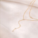 Dámský dvojitý náhrdelník z chirurgické oceli Claire, Zlatá 38 cm + 5 cm (prodloužení)