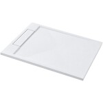 CERANO - Sprchová vanička obdélníková Loro - litý mramor - bílá matná - 120x80x3,5 CER-413609