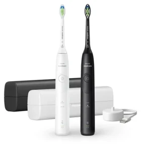 Philips Sonicare 5500 HX7119/02 černá bílá / 2 x Sonický zubní kartáček / 62 000 kmitů / 2 režimy / 2 hlavice (HX7119/02)