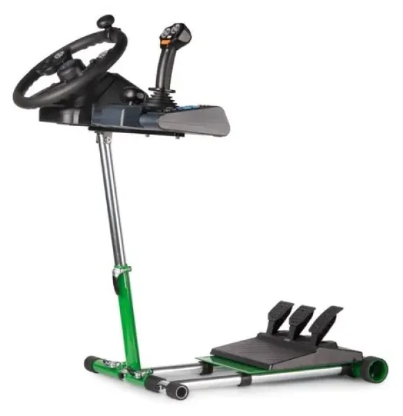 Wheel Stand Pro FARM TRUCK LITE V3 zelený / Stojan na volant a pedály / bez RGS modulu / nastavitelná šířka 400-565 mm (5907734782781)
