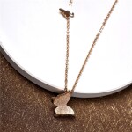 Ocelový náhrdelník Parisi Rose Gold - chirurgická ocel, motýlek, Zlatá 42 cm + 5 cm (prodloužení)