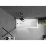 MEXEN/S - Next vanová zástěna FIX 80 x 150, dekor, grafit metal 895-080-000-00-30-95