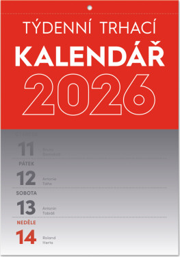 Kalendář 2026 nástěnný: Trhací týdenní A5