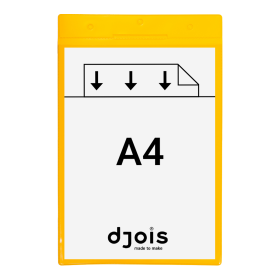 Djois závěsná identifikační kapsa s otvory, A4, žlutá, 10 ks